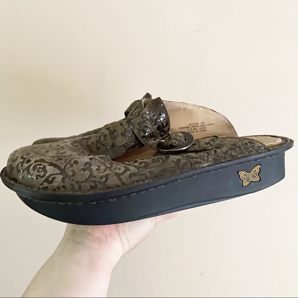 Alegria• tan brown black choco vine print Alg-922 size Eu 40 womens US 9.5/10 - Picture 7 of 9